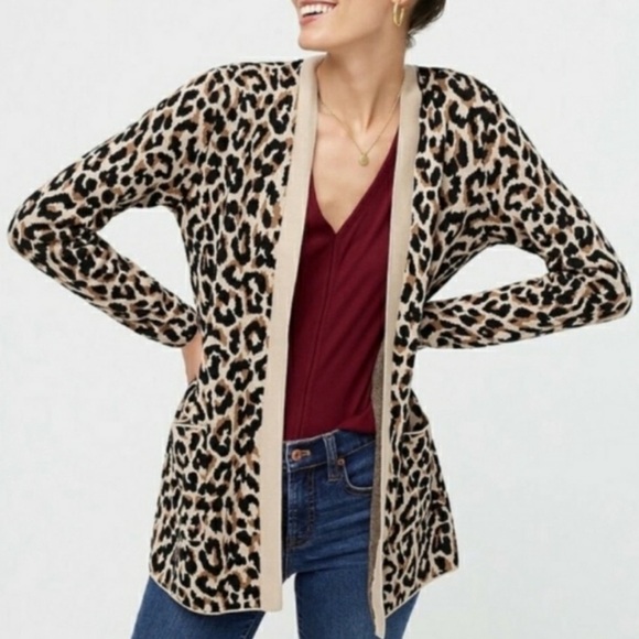 Open front leopard print cardigan - Picture 4 of 9